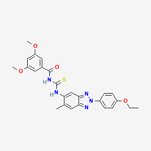 molecular formula C25H25N5O4S B4899966 N-{[2-(4-ethoxyphenyl)-6-methyl-2H-benzotriazol-5-yl]carbamothioyl}-3,5-dimethoxybenzamide 