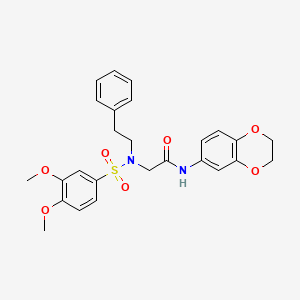 molecular formula C26H28N2O7S B4900189 N-(2,3-dihydro-1,4-benzodioxin-6-yl)-2-[(3,4-dimethoxyphenyl)sulfonyl-(2-phenylethyl)amino]acetamide 