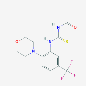 molecular formula C14H16F3N3O2S B490031 N-{[2-(morpholin-4-yl)-5-(trifluoromethyl)phenyl]carbamothioyl}acetamide CAS No. 640252-48-8