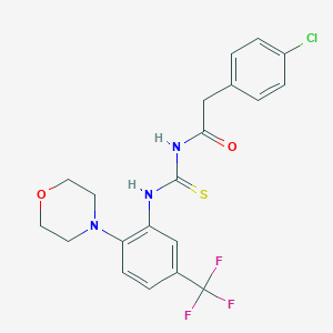 molecular formula C20H19ClF3N3O2S B490034 N-[(4-chlorophenyl)acetyl]-N'-[2-morpholin-4-yl-5-(trifluoromethyl)phenyl]thiourea CAS No. 640252-74-0
