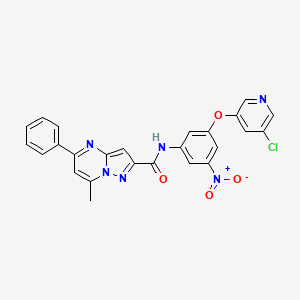 molecular formula C25H17ClN6O4 B4900364 N-[3-(5-chloropyridin-3-yl)oxy-5-nitrophenyl]-7-methyl-5-phenylpyrazolo[1,5-a]pyrimidine-2-carboxamide 