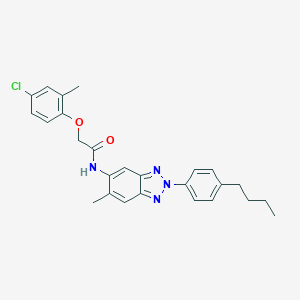 molecular formula C26H27ClN4O2 B490077 N-[2-(4-butylphenyl)-6-methyl-2H-1,2,3-benzotriazol-5-yl]-2-(4-chloro-2-methylphenoxy)acetamide CAS No. 639042-71-0