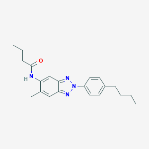molecular formula C21H26N4O B490082 N-[2-(4-butylphenyl)-6-methylbenzotriazol-5-yl]butanamide CAS No. 637311-52-5