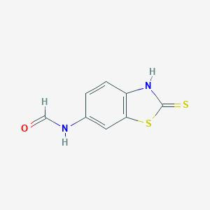 molecular formula C8H6N2OS2 B049019 N-(2-sulfanylidene-3H-1,3-benzothiazol-6-yl)formamide CAS No. 116855-73-3