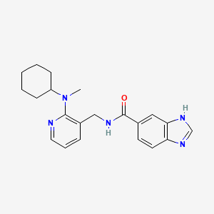 molecular formula C21H25N5O B4902992 N-({2-[cyclohexyl(methyl)amino]-3-pyridinyl}methyl)-1H-benzimidazole-5-carboxamide 
