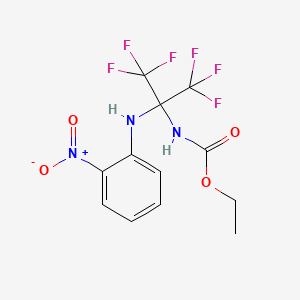 molecular formula C12H11F6N3O4 B4903084 ethyl N-[1,1,1,3,3,3-hexafluoro-2-(2-nitroanilino)propan-2-yl]carbamate 