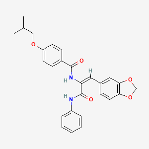 molecular formula C27H26N2O5 B4903105 N-[1-(anilinocarbonyl)-2-(1,3-benzodioxol-5-yl)vinyl]-4-isobutoxybenzamide 