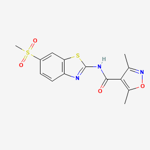molecular formula C14H13N3O4S2 B4903206 N-(6-methanesulfonyl-1,3-benzothiazol-2-yl)-3,5-dimethyl-1,2-oxazole-4-carboxamide 