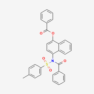 molecular formula C31H23NO5S B4903343 4-[N-(4-Methylbenzenesulfonyl)benzamido]naphthalen-1-YL benzoate 