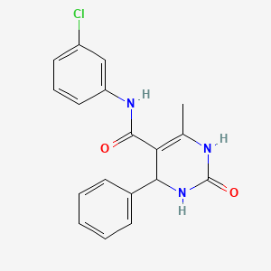 molecular formula C18H16ClN3O2 B4903412 N-(3-chlorophenyl)-6-methyl-2-oxo-4-phenyl-1,2,3,4-tetrahydro-5-pyrimidinecarboxamide 