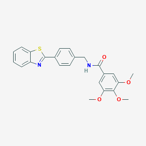molecular formula C24H22N2O4S B490398 N-[4-(1,3-benzothiazol-2-yl)benzyl]-3,4,5-trimethoxybenzamide CAS No. 724449-40-5