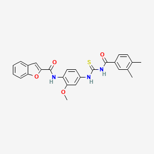 molecular formula C26H23N3O4S B4904003 N-[4-({[(3,4-dimethylphenyl)carbonyl]carbamothioyl}amino)-2-methoxyphenyl]-1-benzofuran-2-carboxamide 