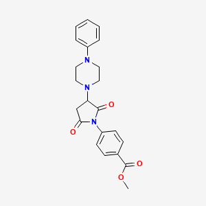 molecular formula C22H23N3O4 B4904024 Methyl 4-[2,5-dioxo-3-(4-phenylpiperazin-1-yl)pyrrolidin-1-yl]benzoate 