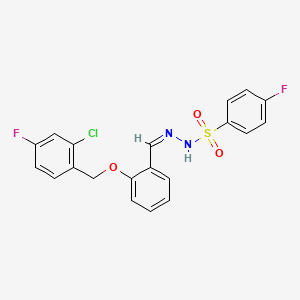 molecular formula C20H15ClF2N2O3S B4904185 N'-{2-[(2-chloro-4-fluorobenzyl)oxy]benzylidene}-4-fluorobenzenesulfonohydrazide 