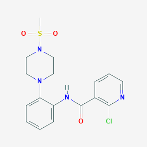 molecular formula C17H19ClN4O3S B490426 2-chloro-N-{2-[4-(methylsulfonyl)-1-piperazinyl]phenyl}nicotinamide CAS No. 724449-51-8