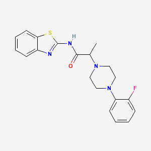 molecular formula C20H21FN4OS B4904312 N-(1,3-benzothiazol-2-yl)-2-[4-(2-fluorophenyl)piperazin-1-yl]propanamide 