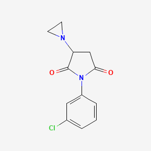 molecular formula C12H11ClN2O2 B4904369 3-(1-aziridinyl)-1-(3-chlorophenyl)-2,5-pyrrolidinedione 