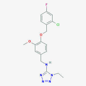 N-{4-[(2-chloro-4-fluorobenzyl)oxy]-3-methoxybenzyl}-1-ethyl-1H-tetrazol-5-amine