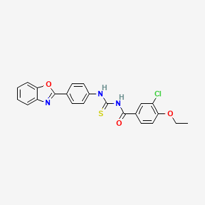 molecular formula C23H18ClN3O3S B4904653 N-{[4-(1,3-benzoxazol-2-yl)phenyl]carbamothioyl}-3-chloro-4-ethoxybenzamide 