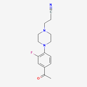 molecular formula C15H18FN3O B4904693 3-[4-(4-Acetyl-2-fluorophenyl)piperazin-1-yl]propanenitrile 