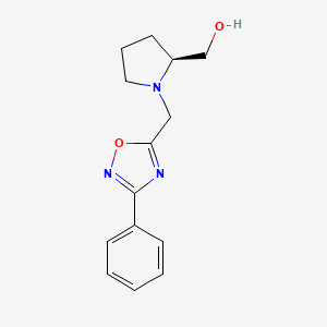 molecular formula C14H17N3O2 B4904740 {(2S)-1-[(3-phenyl-1,2,4-oxadiazol-5-yl)methyl]-2-pyrrolidinyl}methanol 