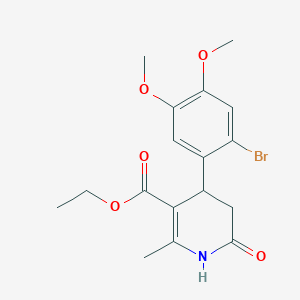 molecular formula C17H20BrNO5 B4904756 Ethyl 4-(2-bromo-4,5-dimethoxyphenyl)-2-methyl-6-oxo-1,4,5,6-tetrahydropyridine-3-carboxylate 
