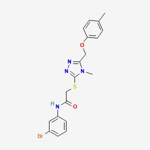 molecular formula C19H19BrN4O2S B4904825 N-(3-bromophenyl)-2-({4-methyl-5-[(4-methylphenoxy)methyl]-4H-1,2,4-triazol-3-yl}thio)acetamide 