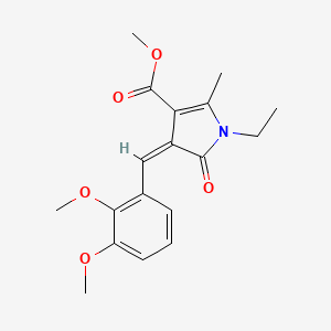 molecular formula C18H21NO5 B4904871 methyl (4Z)-4-(2,3-dimethoxybenzylidene)-1-ethyl-2-methyl-5-oxo-4,5-dihydro-1H-pyrrole-3-carboxylate 
