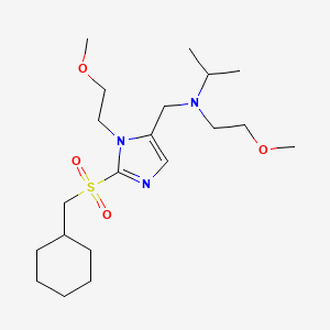 molecular formula C20H37N3O4S B4904877 N-[[2-(cyclohexylmethylsulfonyl)-3-(2-methoxyethyl)imidazol-4-yl]methyl]-N-(2-methoxyethyl)propan-2-amine 