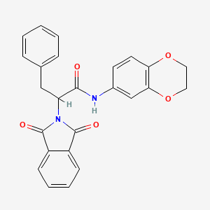 molecular formula C25H20N2O5 B4904933 N-(2,3-dihydrobenzo[b][1,4]dioxin-6-yl)-2-(1,3-dioxoisoindolin-2-yl)-3-phenylpropanamide 
