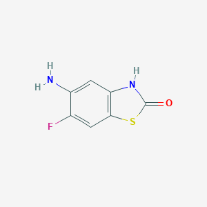 molecular formula C7H5FN2OS B049050 5-amino-6-fluorobenzo[d]thiazol-2(3H)-one CAS No. 111332-25-3