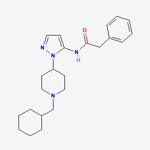 molecular formula C23H32N4O B4905004 N-{1-[1-(cyclohexylmethyl)-4-piperidinyl]-1H-pyrazol-5-yl}-2-phenylacetamide 
