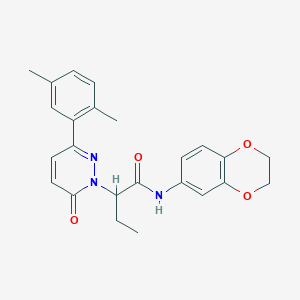 molecular formula C24H25N3O4 B4905135 N-(2,3-dihydro-1,4-benzodioxin-6-yl)-2-[3-(2,5-dimethylphenyl)-6-oxopyridazin-1(6H)-yl]butanamide 