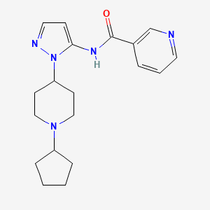 molecular formula C19H25N5O B4905155 N-[2-(1-cyclopentylpiperidin-4-yl)pyrazol-3-yl]pyridine-3-carboxamide 