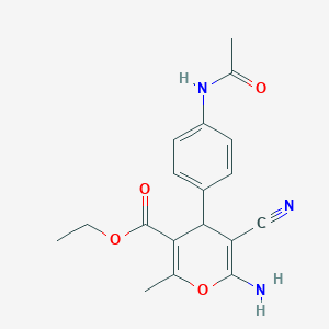 molecular formula C18H19N3O4 B4905161 ethyl 4-(4-acetamidophenyl)-6-amino-5-cyano-2-methyl-4H-pyran-3-carboxylate 