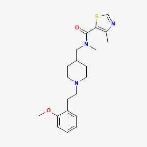 molecular formula C21H29N3O2S B4905488 N-({1-[2-(2-methoxyphenyl)ethyl]-4-piperidinyl}methyl)-N,4-dimethyl-1,3-thiazole-5-carboxamide 