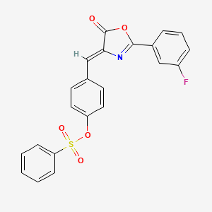 molecular formula C22H14FNO5S B4905503 [4-[(Z)-[2-(3-fluorophenyl)-5-oxo-1,3-oxazol-4-ylidene]methyl]phenyl] benzenesulfonate 