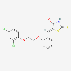 molecular formula C18H13Cl2NO3S2 B4905743 (5Z)-5-[[2-[2-(2,4-dichlorophenoxy)ethoxy]phenyl]methylidene]-2-sulfanylidene-1,3-thiazolidin-4-one 