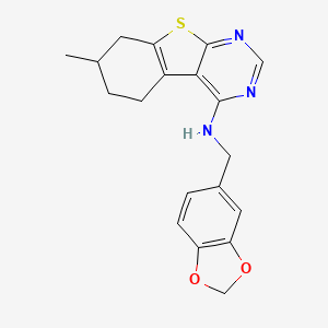 molecular formula C19H19N3O2S B4905863 N-(1,3-benzodioxol-5-ylmethyl)-7-methyl-5,6,7,8-tetrahydro-[1]benzothiolo[2,3-d]pyrimidin-4-amine 