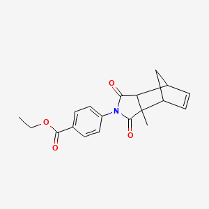 molecular formula C19H19NO4 B4906130 ethyl 4-(3a-methyl-1,3-dioxo-1,3,3a,4,7,7a-hexahydro-2H-4,7-methanoisoindol-2-yl)benzoate 