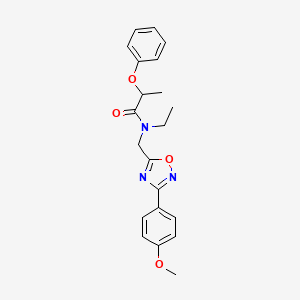 molecular formula C21H23N3O4 B4906212 N-ethyl-N-{[3-(4-methoxyphenyl)-1,2,4-oxadiazol-5-yl]methyl}-2-phenoxypropanamide 