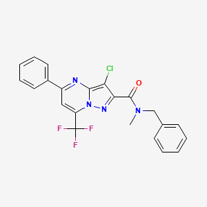 molecular formula C22H16ClF3N4O B4906240 N-benzyl-3-chloro-N-methyl-5-phenyl-7-(trifluoromethyl)pyrazolo[1,5-a]pyrimidine-2-carboxamide 