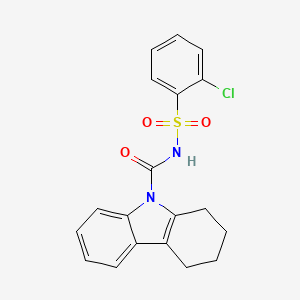 molecular formula C19H17ClN2O3S B4906293 N-(2-chlorophenyl)sulfonyl-1,2,3,4-tetrahydrocarbazole-9-carboxamide 
