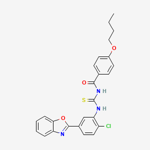 molecular formula C25H22ClN3O3S B4906324 N-[[5-(1,3-benzoxazol-2-yl)-2-chlorophenyl]carbamothioyl]-4-butoxybenzamide 