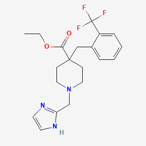 molecular formula C20H24F3N3O2 B4906332 ethyl 1-(1H-imidazol-2-ylmethyl)-4-[2-(trifluoromethyl)benzyl]-4-piperidinecarboxylate 