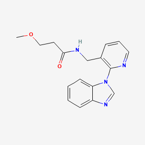 molecular formula C17H18N4O2 B4906492 N-{[2-(1H-benzimidazol-1-yl)-3-pyridinyl]methyl}-3-methoxypropanamide 