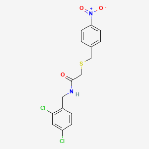 molecular formula C16H14Cl2N2O3S B4906504 N-[(2,4-DICHLOROPHENYL)METHYL]-2-{[(4-NITROPHENYL)METHYL]SULFANYL}ACETAMIDE 