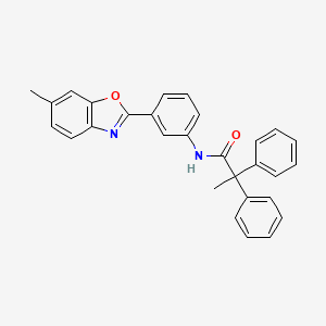 molecular formula C29H24N2O2 B4906661 N-[3-(6-methyl-1,3-benzoxazol-2-yl)phenyl]-2,2-diphenylpropanamide 