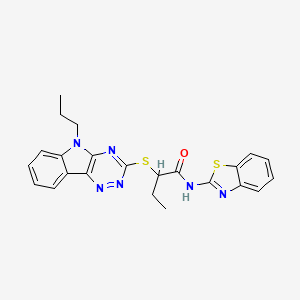 molecular formula C23H22N6OS2 B4906960 N~1~-(1,3-BENZOTHIAZOL-2-YL)-2-[(5-PROPYL-5H-[1,2,4]TRIAZINO[5,6-B]INDOL-3-YL)SULFANYL]BUTANAMIDE 