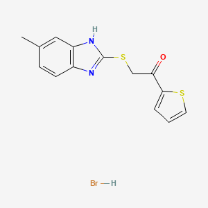molecular formula C14H13BrN2OS2 B4907015 2-[(6-methyl-1H-benzimidazol-2-yl)sulfanyl]-1-thiophen-2-ylethanone;hydrobromide 